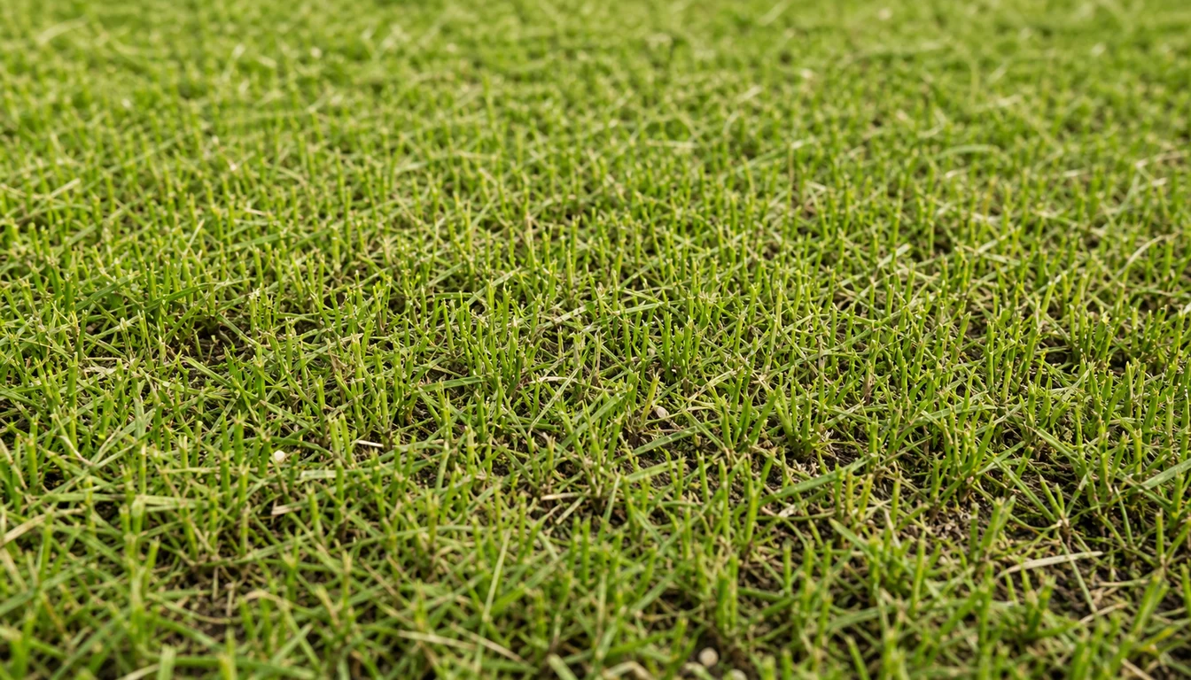 close view of new grass after first mow showing blade tips