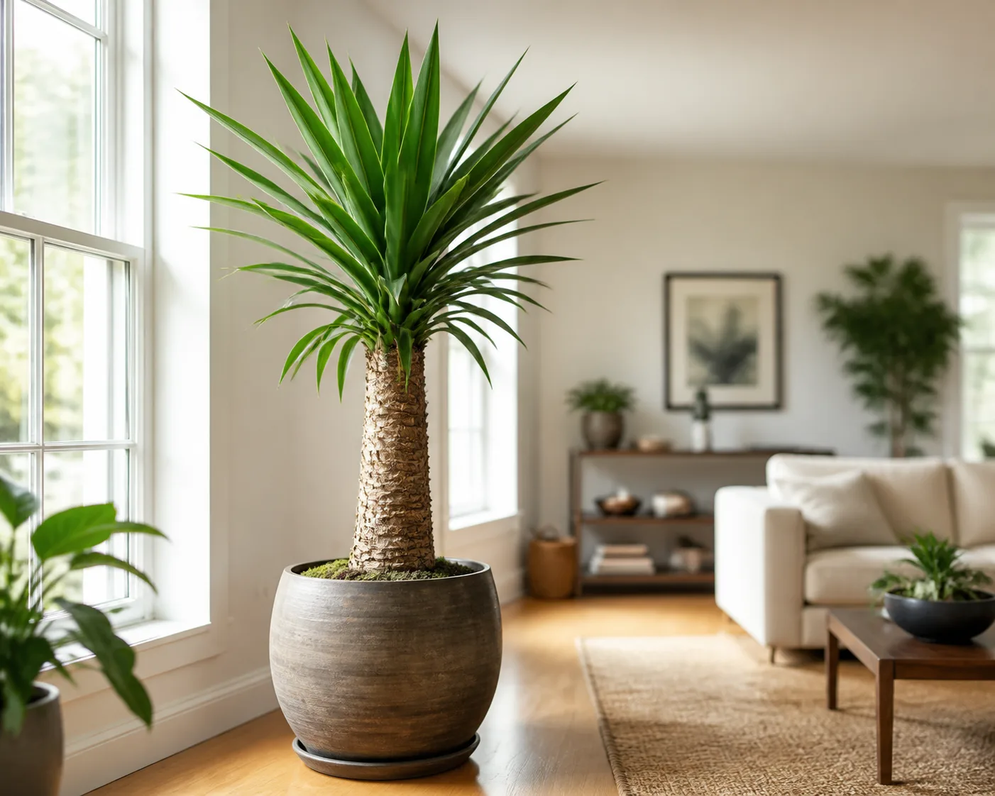 Yucca Cane (Yucca elephantipes) Indoor Care showing its indoor growth habit